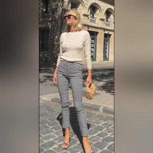 Uniqlo Gingham Stretchy Pencil Pant 50s 60s Style. Pockets. 28. Like New